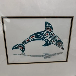 Dolphin Signed by Todd Baker Gallery Wrapped Print Framed Art 11 in x 14 in NEW - Picture 1 of 8