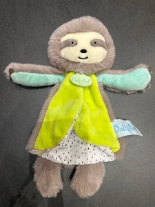 doudou paresseux gris jaune bleu blanc mouchoir blanc Baby'nat Babynat koala - Picture 1 of 3