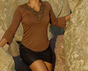 Longsleeve Top / Tunika / Sommertop S/M Applikation - Bild 1 von 1