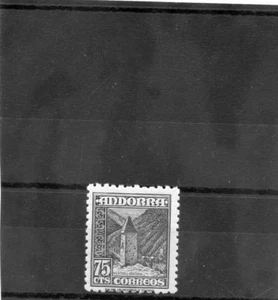 SPANISH ANDORRA Sc 44(SG 48)*F-VF LH 1948 75c INDIGO $65 - Bild 1 von 1