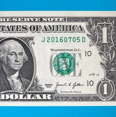 2016 July 5 (J 20160705 D) BIRTHDAY Note $1 One Dollar Bill *UNC* - Image 1 of 4