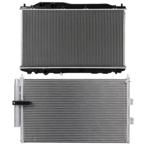 Kit de refrigeración de radiador y condensador de CA de aluminio para Honda Civic 2006-2011 1,8 L l l4 - Imagen 1 de 17