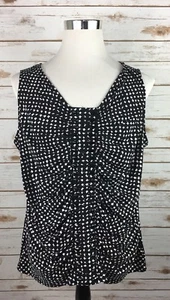 *Rafaella ärmellos Pullover Shirt Damen 3X schwarz/weiß V-Ausschnitt Glitzer Stretch  - Bild 1 von 12