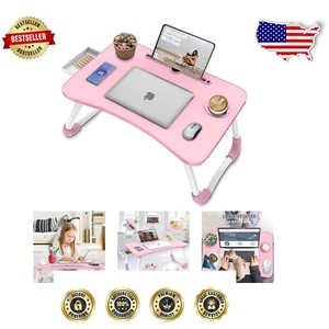 Portable Multi-Function Lap Laptop Desk with Cup Holder & Storage Drawer - Picture 1 of 9