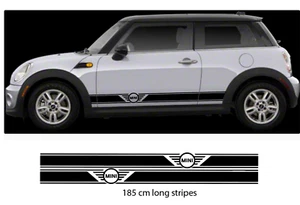MINI COOPER SIDE STRIPES VINYL DECAL GRAPHICS RACING SPORT STICKERS - Picture 1 of 3