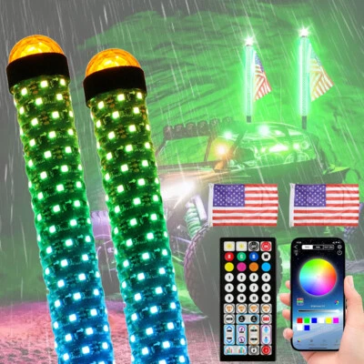 Antena de lámpara de advertencia LED espiral 3 pies para Kawasaki Teryx4 750 800 Fat Foto 1 de 4