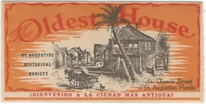 Tarjeta de viaje turístico casa más antigua de la Sociedad Histórica de San Agustín de Florida - Imagen 1 de 2