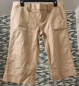 KHAKI CAPRI CARGO SHORTS by ROXY Cute Jrs Size 9 NEW WITHOUT TAGS FREE SHIPPING! - Picture 1 of 3