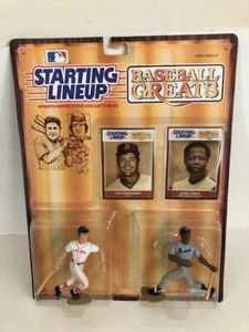 1989 Starting Lineup ERROR Wrong Sticker Back Carl Yastrzemski Yaz & Hank Aaron - Picture 1 of 10