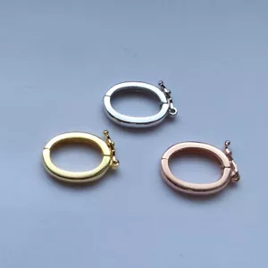 Pearl NECKLACE SHORTENER clasp-Connector-925 sterling silver-Gold -Rose-17mm - Picture 1 of 7