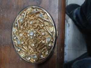 Vintage K&K Kotler & Kopit Compact Mirror Gold Toned - Picture 1 of 6