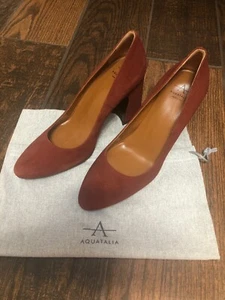 Aquatalia Neely elegante Wildleder-Pumps gebrannt terrakotta Absatz Größe 5,5 neu - Bild 1 von 12