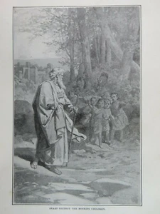 Orig. 1905 Christian 5.75x8 Engraving Print: Bears Destroy The Mocking Children - Picture 1 of 2