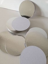 Carte per torte da 5' pollici TONDO SOTTILE TAGLIO BORDO ARGENTO biglietti da zucchero vassoio natalizio
