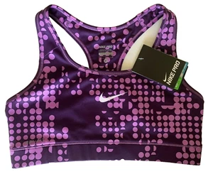 NEW! NIKE PRO [S] Women's DRI-FIT Yoga/Gym Sports Bra-Purple/Printed 522707-554 - Picture 1 of 1