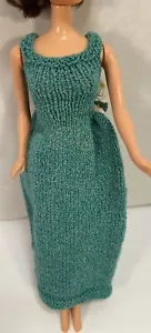 Exquisite Barbie Vintage Fashion/Hand Knitted Gown/Turquoise/Doll Not Included - Picture 1 of 8