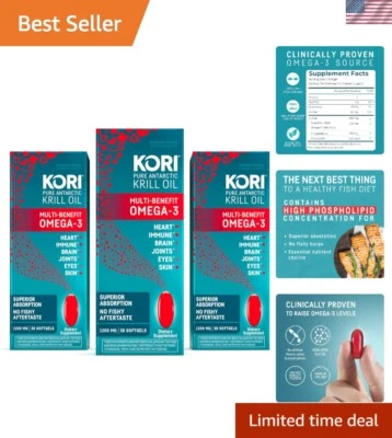 Aceite Omega 3 Suplemento, Aceite de Krill Antártico con Absorción Superior vs Pescado... Foto 1 de 4