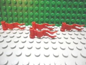 Lego 4 Red Wavy Flag NEW - Picture 1 of 1