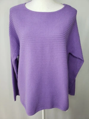 Style&co. Suéter acanalado manga larga cuello barco lila beso S # 35 Foto 1 de 4