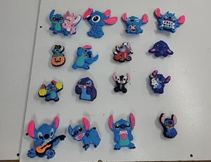 Stitch Themed 16 Pcs Croc / Jibbiz Shoe Charms - Picture 1 of 8