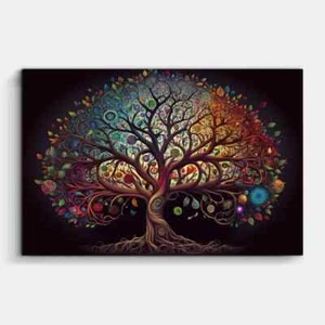 Baum des Lebens Bild Leinwand Wandbilder Canvas Kunstdruck Hochwertig - Bild 1 von 9