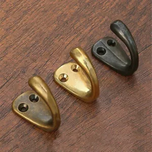 Kleiner Haken Antik Bronze schwarz einfach Schlüsselhaken Mantelhaken Messing Wandhaken - Bild 1 von 19