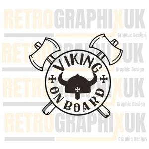 Viking on Board Van Car Bike Sticker - Vikings cut vinyl decals 125mm - Picture 1 of 4