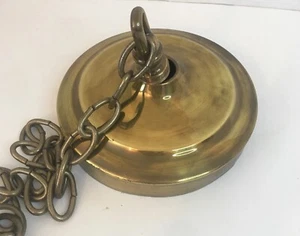BRASS CEILING CUP FOR CHANDELIER  WITH CHAIN & HARDWARE - Picture 1 of 8