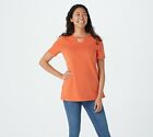 Denim & Co. Essentials Jersey Tunic with Keyhole Detail Tigerlily 2X A378160