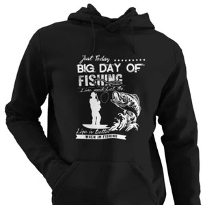 Gran Día de Pesca Regalos para Hombre Sudadera con Capucha Pesca con Mosca Ropa Pescador Pescador - Imagen 1 de 12