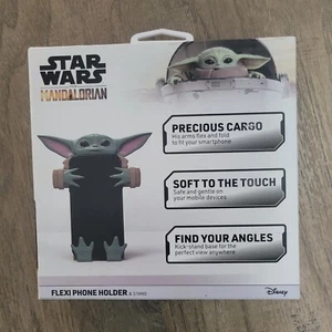 The Mandalorian Baby Yoda flexi phone holder & stand Star Wars Disney- NEW - Picture 1 of 7