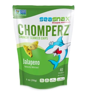 Snacks Keto: SeaSnax Chomperz papas fritas algas jalapeñas 1 oz 4 quilates (6 carbohidratos) - Imagen 1 de 2