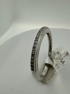 9ct White Gold Diamond 1/2 Et Lds Ring Size N Hallmarked - Picture 1 of 12