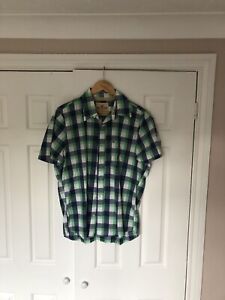 Hollister Green And Grey Check Shirt XL - Short Sleeves