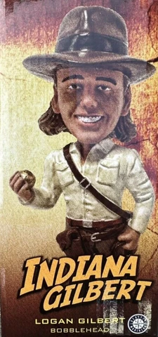 Logan Gilbert Indiana Jones Bobblehead 6/26/2023 Seattle Mariners Special Ticket Cover