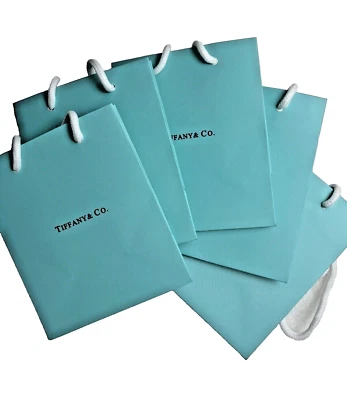 Set of 5 Tiffany & Co. Small 6" x 5" x 3" Blue Paper Shopping Gift Bag - Image 1 of 2