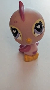 Littlest Pet Shop #553 Parakeet Bird Pinks Yellow Eye Patches Purple Heart Eyes - Picture 1 of 2