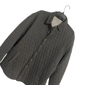 Mizzen Main Jacket Mens Large L Grey Diamond Quilt Shacket Fleece 0161 - Picture 1 of 7