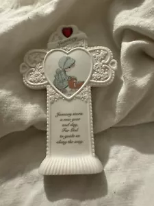 Vintage 1995 Precious Moments by Enesco Porcelain January Stand Up Cross Garnet - Picture 1 of 11