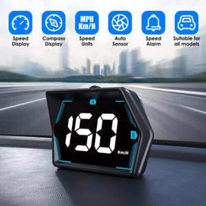 Velocímetro digital universal para automóvil GPS HUD Head Up Display MPH alarma de exceso de velocidad - Imagen 1 de 18