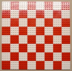 x64 NEW Lego Plates 4x4 White & Red Baseplates MAKES CHESS Game Board - Picture 1 of 2