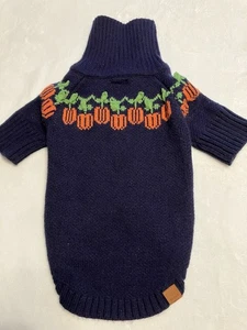 The Foggy Dog Size Medium Dog Pumpkin Fall Knit Sweater Turtle Neck Pullover - Picture 1 of 10