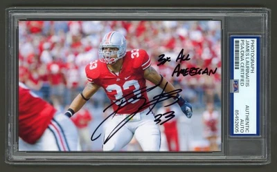 James Laurinaitis Signed Photo (PSA) All American Inscription Ohio State Auto - Image 1 of 2