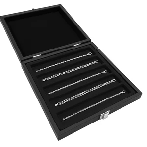 Black Leatherette Jewelry Display Cases with Buckle Latch and Insert - Picture 1 of 4