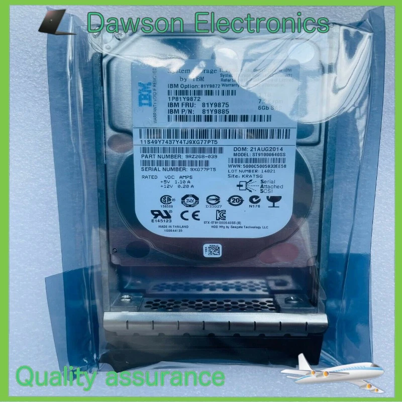 IBM 1TB SAS 6Gbps 7.2K RPM 2.5" Hard Drive 81Y9872 81Y9875 81Y9885 DS3524 - Image 1 of 4