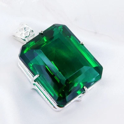 Certified 151 Ct Vivid Green Tourmaline Emerald Cut Pendant Gemstone - Image 1 of 4
