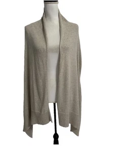 Zestt One Size 100% Organic Cotton Tan Cardigan Shawl Wrap Sweater - Picture 1 of 8