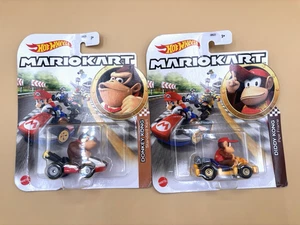 Set of 2 Hot Wheels Mario Kart 1:64 Diddy Kong Donkey Kong Diecast Car NEW - Picture 1 of 1