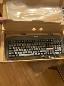 NEW IN BOX Gray NEC Vintage Mechanical Keyboard Model SK-1300 w/ Wrist Rest - Picture 1 of 8
