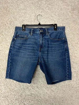 GAP 牛仔直筒牛仔裤短裤男式 33 码中号水洗休闲 9 英寸内缝 — 第 1/4 张图片